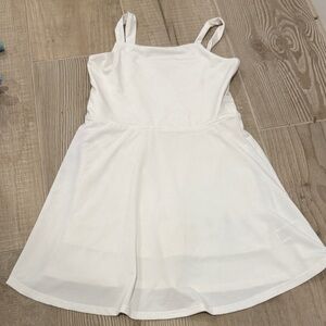 art class White Strappy Skater Dress for Kids